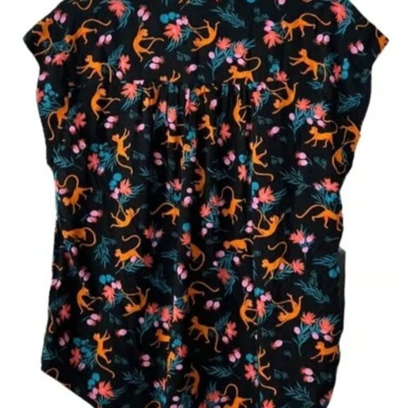 Anthropologie Maeve Monkey Button Up Top blouse - Picture 2 of 3
